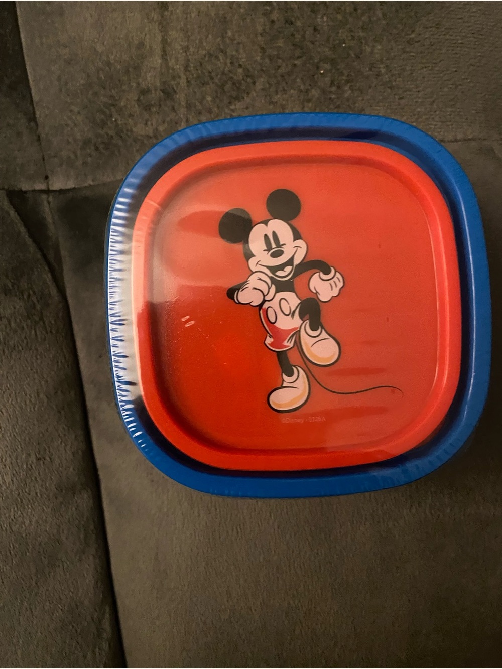 Disney Mickey Mouse Red and Blue Square 2pk storage food containers